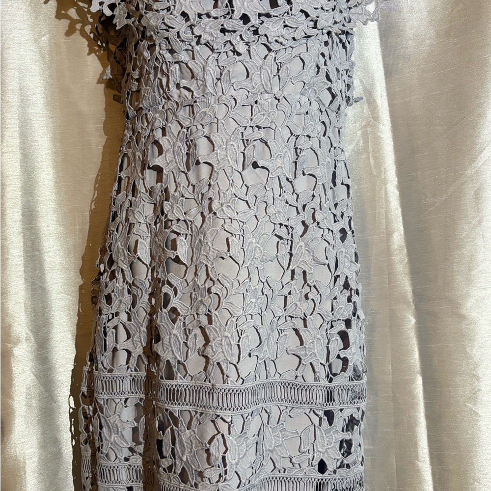 Astr The Label Lilac Lace Midi Dress Off the Shoulder Small